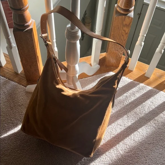 Sundance Camel/Saddle Suede Shoulder Slouch Bag, Western Boho Bag, NWT